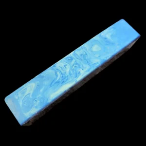 Marbled Blue White Amber Bakelite Catalin Block 405 grams