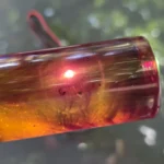 Vintage veined translucent yellow red Bakelite Catalin rod, 386 grams – photo 11