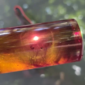 Vintage Veined Translucent Yellow Red Bakelite Catalin Rod 386 grams