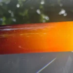 Vintage veined translucent yellow red Bakelite Catalin rod, 386 grams – photo 2