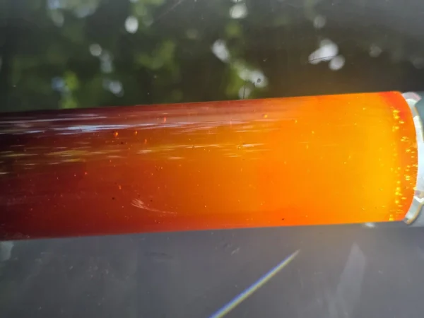 Vintage veined translucent yellow red Bakelite Catalin rod, 386 grams – photo 2