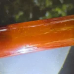 Vintage veined translucent yellow red Bakelite Catalin rod, 386 grams – photo 3