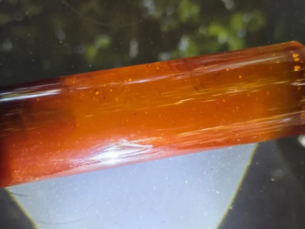 Vintage veined translucent yellow red Bakelite Catalin rod, 386 grams – photo 3