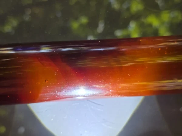 Vintage veined translucent yellow red Bakelite Catalin rod, 386 grams – photo 4