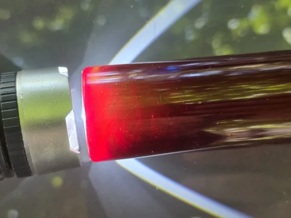 Vintage veined translucent yellow red Bakelite Catalin rod, 386 grams – photo 6