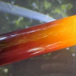 Vintage veined translucent yellow red Bakelite Catalin rod, 386 grams – photo 7