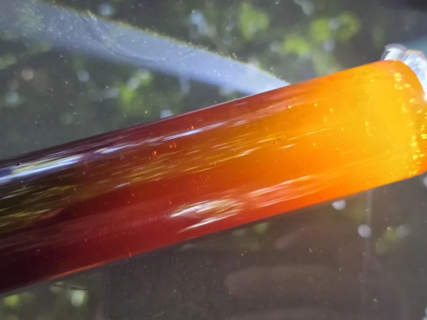 Vintage veined translucent yellow red Bakelite Catalin rod, 386 grams – photo 7