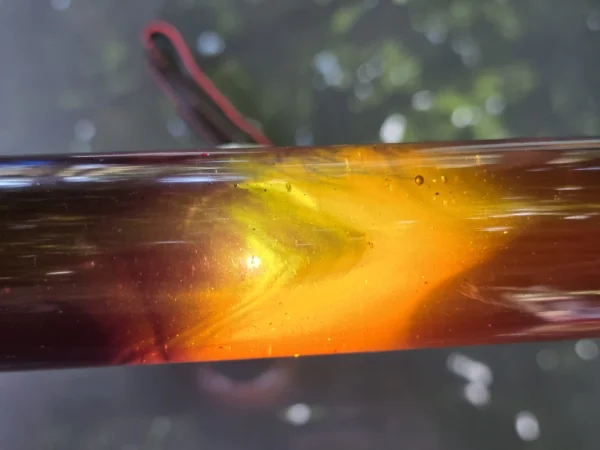 Vintage veined translucent yellow red Bakelite Catalin rod, 386 grams – photo 8
